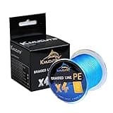 Kmucutie Braided Fishing Line 4 Strands 10lb-80lb Superline Abrasion Resistant Braided Lines Super Strong High Performance PE Fishing Lines (Blue, 10BL/0.1MM/300YDS)