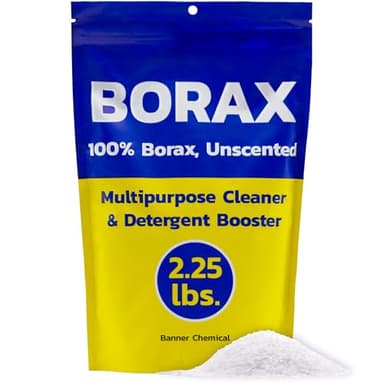 Banner Chemical Raw Borax (2.25 lbs) - 100% Pure, Unscented, Multi-Purpose Cleaner & Detergent Booster - Natural Household Cleaner and Stain Remover - Made in the USA