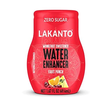 Lakanto Sugar Free Water Enhancer - Sweetened with Monk Fruit Sweetener and Erythritol, On the Go Liquid H2O Hydration, Zero Sugar, Naturally Flavored - Fruit Punch (1.67 fl oz - Pack of 1)