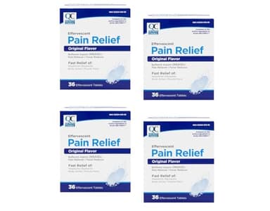 Quality Choice Effervescent Pain Relief, Original Flavor, Buffered Aspirin (NSAID) Pain Reliever and Fever Reducer, 36 Count (Pack of 4)