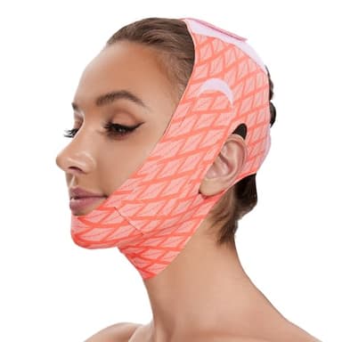 Edcbmb V Line Mask Double chin reducer Strap Eliminator Remover Prevent Sagging Shaped Face Belt slimming for Sleeping Women Jaw Exerciser