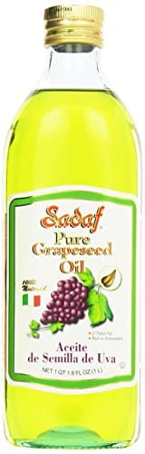 Sadaf Grapeseed Oil - Grape seed Oil for cooking - Healthy cooking oil - High Smoking Point - Cast Iron Seasoning, Skincare, Haircare, and make essential oils - Product of Italy. 33.8 Fl oz (1 L)