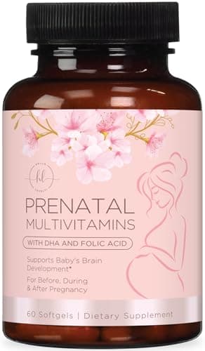 Prenatal Vitamins for Women - Prenatal Multivitamin with Folic Acid & Omega 3 DHA Fetal Development Support - Pregnancy Vitamin Supplement with, Vitamin A, C, D, B6, B12 & Iron - 60 Softgels