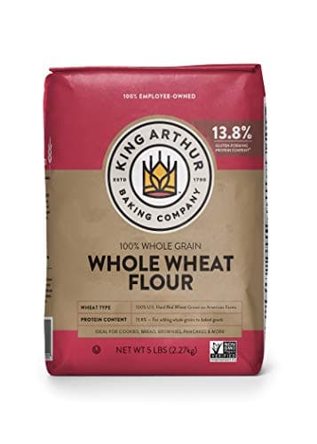 King Arthur Whole Wheat Flour, 5 lb (Pack of 1) - 100% Whole Grain, Non-GMO Project Verified, Certified Kosher