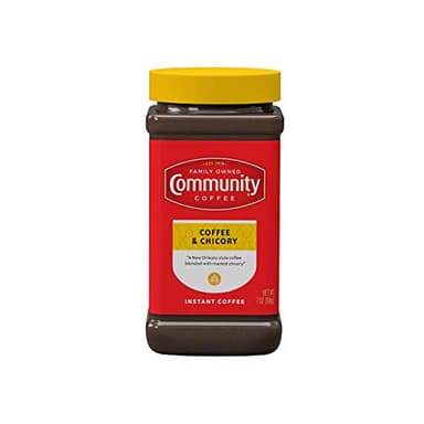 Community Coffee and Chicory Medium Dark Roast Premium Instant 7 Oz Jar, Full Body Rich Flavorful Taste, 100% Select Arabica Beans(Pack of 1)