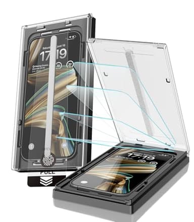 EZ-GLAZ-4 Pack for iPhone 16 Pro Max Screen Protector[6.9"] 9H+ Hardness 12FT Military Grade Shatterproof Long Durable Tempered Glass Film with Flawless Fit Box, HD Clear, Scratch Resistant