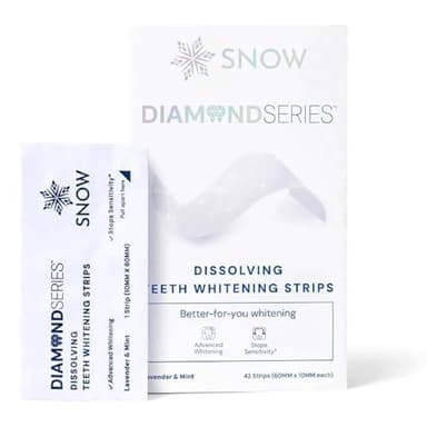 SNOW Diamond Dissolving Teeth Whitening Strips - Gentle & Enamel Safe White Strips for Teeth Whitening, at-Home Dental Hygiene & Tooth Care with Hydroxyapatite - 42 Ct