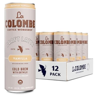 La Colombe Coffee, Oatmilk Vanilla Latte, 11 fl oz Cans (Pack of 12), Coffeehouse Quality Cold Brew, Specialty Grade Coffee Beans, Ready-to-Drink On-the-Go