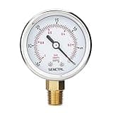 SENCTRL 30inHg Vacuum Pressure Gauge, 2" Dial, 1/4 NPT Lower Mount, Waterproof, Stainless Steel Case, for Tube Tester, HVAC, Pneumatic Air Compressor, Hand Pump, Valve Test