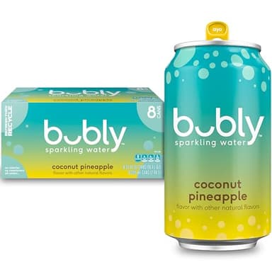bubly Sparkling Water, Coconut Pineapple, 12 Fl Oz Cans (Pack of 8)