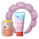 Kids Happy Morning DUO with Spa headband for Girls: Clean & Vegan Skin Care for Kids Bundle | Kids Skin Care Cloud Face Wash + SPF 20 Mineral Face Cream | Non-Toxic | Easy-to-Use Skincare for Kids