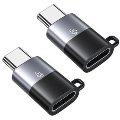 AreMe 2 Pack USB C to Lavalier Microphone Adapter, Type C Male Converter for iPhone Wireless Lavalier Microphone, iPhone 16/15 Series, iPad Air/Pro, Not for Headphone and Data (Black+Grey)