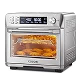COSORI Smart 12-in-1 Air Fryer Toaster Oven Combo, Airfryer Convection Oven Countertop, Bake, Roast, Reheat, Broiler, Dehydrate, 75 Recipes & 3 Accessories, 26QT, Silver-Stainless Steel