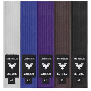 Elite Sports Adults Brazilian Jiu Jitsu Belts for Men & Women,Cotton IBJJF Approved BJJ Belts with Ranking Stripes Sleeve Bar
