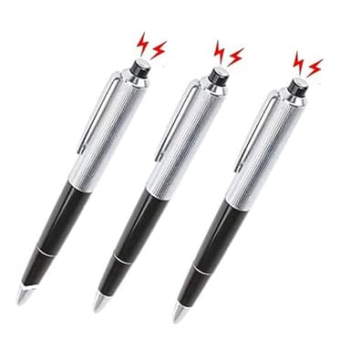 Cooplay 3pcs Shocking Adult Prank Prop Joke to Friends Electric Shock Pen Shape Trick Gag Gadget Funny for Fool's Day Halloween