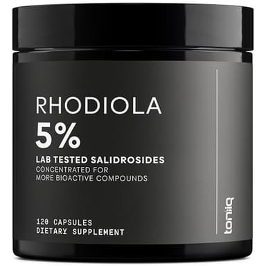 Toniiq Triple-Strength 600mg Rhodiola Rosea - 120 Capsules - 5% Salidroside Concentrated Extract - Highly Purified and Bioavailable