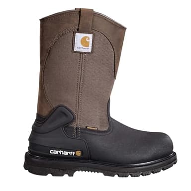 Carhartt Men's Heritage 11" Insulated Waterproof Wellington Boot - Steel Toe, Helcor Leather, TPU Heel Guard and Achilles Flex Joint, Dark Brown/Black - 10.5 W