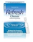 Refresh Classic Lubricant Eye Drops, Preservative-Free, 0.01 Fl Oz Single-Use Containers, 30 Count (Pack of 1)