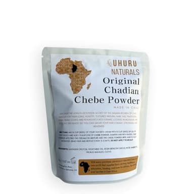 Uhuru Naturals Original Chadian Chebe Powder (50 Grams) - All-Natural Ingredients Promotes Hair Growth Helps Prevent Breakage Formulated for Kinky Hair Available in 4 Sizes