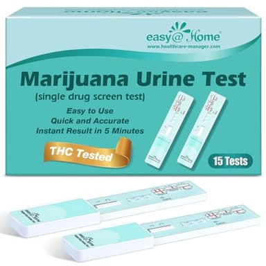 Easy@Home Marijuana Urine Drug Test Kit [15 Pack] - THC Tests for Home Use - Weed Detox Testing Kits with 50ng/ml Cutoff Level #EDTH-114