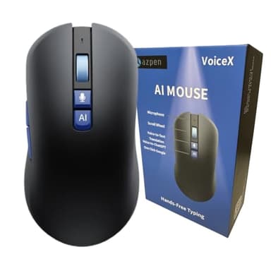 AI Wireless Mouse with Translation for PC Laptop: Hands-free typing- ChatGPT Bluetooth Mouse, Voice AI, Ergonomic Multi-Translate, One Tap Google, USB Rechargeable High-Performance Office Device