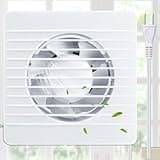 Qunclay 2 Pcs 4 Inch Small Window Fan 110v Kitchen Exhaust Fan 76 Cfm 2400r/min, 18w 65m³/h Extractor Vent Bathroom Wall Ventilation with Anti Backflow Check Valve Chain Switch