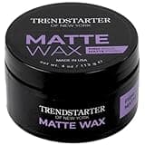 TRENDSTARTER - MATTE WAX (4oz) - Firm Hold - Matte Finish - Premium Water Based All-Day Hold Hair Styling Pomade – Flake-Free Styling Wax for All Hair Types