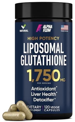 Liposomal Glutathione Supplement 1000MG + 750MG- Glutathione Liposomal with VIT C + Phospholipid Antioxidant Complex - Liver Detox and Immune Support Supplement - 120 Caps - Powder&Liquid Alternative