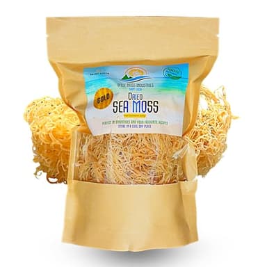 Belle Moss Raw Sea Moss | Wildcrafted from St. Lucia | Golden | 3.5 oz makes ~75 oz of Sea Moss Gel | Sundried | Premium Quality and Lab Tested | Natural Superfood | Organic Irish Moss
