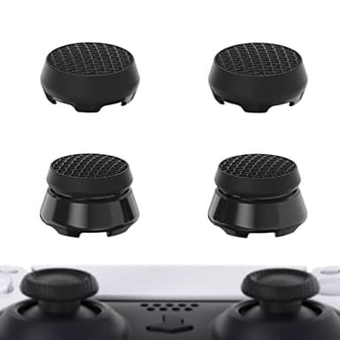 PlayVital Thumbs Pro ARMOR Thumbstick Extender for ps5 Controller, Joystick Caps Grip for ps5 Controller - 2 High Raise and 2 Mid Raise Dome - Black