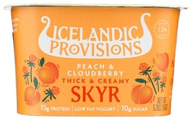 Icelandic Provisions, Peach and Cloudberry Thick and Creamy SKYR, 5.3 Ounce