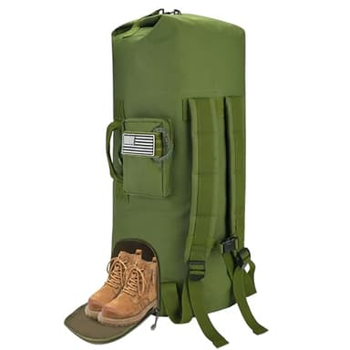 MOZETO 110L Extra Large Sea Bag, Military Duffle Bag with Backpack Straps Heavy Duty Army Duffle Bag for Camp, College Dorm or Laundry Bag