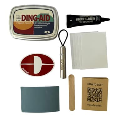 DING-AID Surfboard Repair Kit, UV Resin with Light, DIY Repair Tool Set for EPOXY & PU Surfboards, Kayaks, SUP, Surfers Essentials