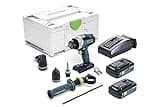 Festool 577626 Cordless Drill QUADRIVE TPC 18/4 HPC 18V 4.0 Ah I-Set