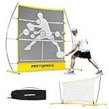 MerryMove Pickleball Practice Rebounder Net: Pickleball Rebounder or 6FT Mini Pickleball Net Portable for Outdoor Driveway Backyard and Indoor Garage - 2in1 Trainer for Dink Volley Training