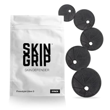 Skin Grip: Skin Defender Reusable Barrier for Freestyle Libre 3 CGM Device – Pre-Cut, Non-Adhesive Underlay for Continuous Glucose Monitor Sensors – Helps Prevent Allergic Reactions – 5 Pack