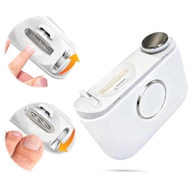Adjustable Blade Opening Electric Nail Clipper for Thick & Thin Nails, Electric Nail Clippers for Seniors & Adults, Baby Electric Nail Trimmer, Automatic Nail Clipper for Fingernail & Toe (White)