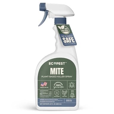 Mite Spray – Natural Killer for Dust, Bird, Spider & Other Mites | Bedding & Furniture-Safe | Treatment for Chickens, Poultry, Dogs, Cats, Reptiles & Other Pets | Indoor & Outdoor (22 oz)