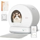 MeoWant Self-Cleaning Cat Litter Box, Integrated Safety Protection Automatic Cat Litter Box for Multi Cats, Extra Large/Odor Removal/APP Control Smart Cat Litter Box with Mat & Liner