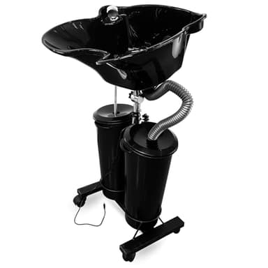 EVGTTI Portable Shampoo Bowl with Electric Pump, Height Adjustable Hair Washing Station, 2 Buckets Drain Hoses, Portable Salon Sink for Home & Salon Use