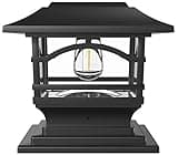 Davinci Lighting Edison Solar Outdoor Post Cap Lights - 4x4 5x5 6x6 - Bright LED Light for Fence Deck Garden or Patio Posts - Slate Black (1 Pack)