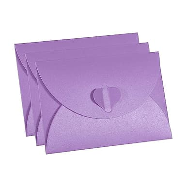 PATIKIL Gift Card Envelopes, 12 Pack Heart Shaped Clasp Small Gift Cards Holder Mini Envelope for Birthdays Weddings, Purple