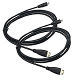 Seadream 2Pack 6Feet Micro HDMI Male Type D to Type C Mini HDMI Male Connector Adapter Cable Cord (Black 2Pack)