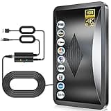 2025 Upgraded TV Antenna Up 2200+ Miles Range, Digital Best Antenna for Smart Tv Indoor/Outdoor 4k Local Channels, Amplified HDTV Antenna Long Range with Amplifier Signal Booster/Thick Coaxial Cable