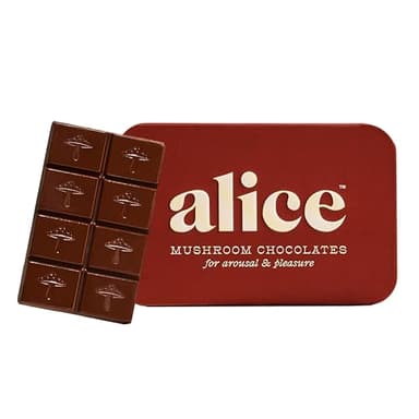Alice Mushrooms Happy Ending | Sensual Mushroom Chocolates | Improves Mood, Performance, Vitality, Energy and Engagement | Cordyceps, Ashwaganda, Cayenne, Cinnamon & More
