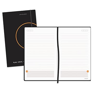 AT-A-GLANCE Plan.Write.Remember. Perfect Bound Planning Notebook, Lined with Monthly Calendars, Undated, 5" x 8 1/4", Black (80612405)