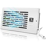 Saillong Smart Quiet Register Booster Fan with Intelligent Thermostat Control, Fits 4'' x 10'' Register Holes, Cooling Heating Smart AC Vent White, 160 CFM