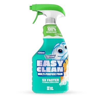 Scrubbing Bubbles Easy Clean Foaming Bleach-Free Bathroom All Purpose Cleaner, Fast-Acting Foam Cleans Limescale, Dirt and Grime on Showers, Sinks, Toilets, Tiles, Counters, & More, 32oz Spray