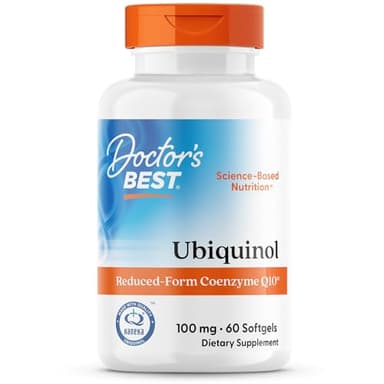 Doctor's Best Kaneka Ubiquinol 100 mg Supplement for Men & Women - Reduced Form CoQ10, Coenzyme Q10 100mg for Antioxidant & Heart Health Support, Non GMO, Gluten Free, Soy Free - 60 Softgels
