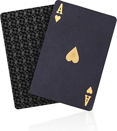 ACELION Waterproof Playing Cards, Plastic Playing Cards, Deck of Cards, Gift Poker (Black Diamond Cards)